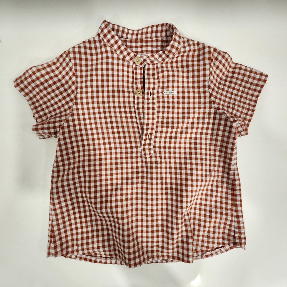Kids' Classic Red Checkered Button-Down Shirt